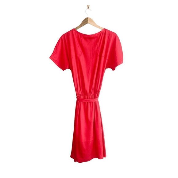 BCBGMAXAZRIA Angelika Jewelred Dress Stretch Waist Short Sleeve Red Women’s M - Picture 3 of 8